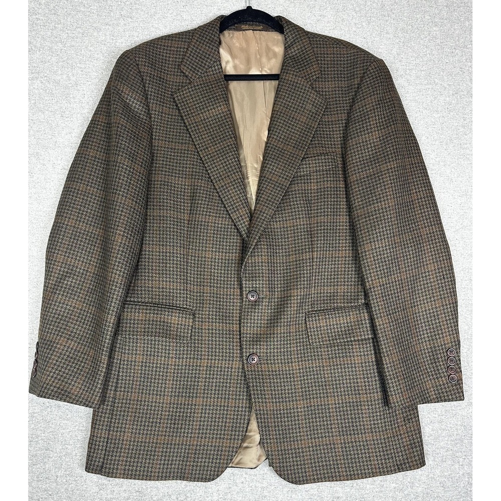 Chaps Ralph Lauren Blazer Mens 40 Tall Brown Wool Houndstooth Sport Coat Canada